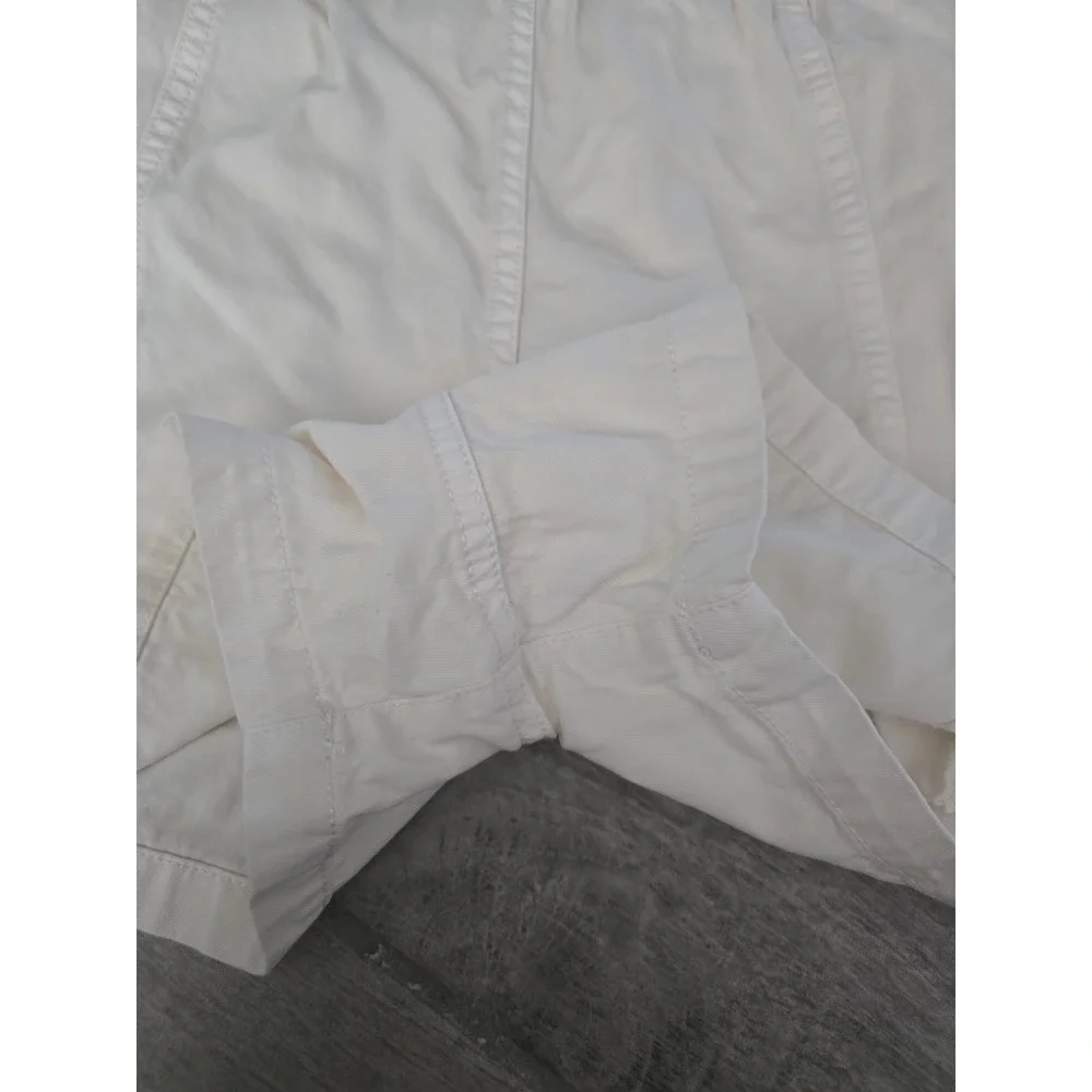 Madewell Women Cream Cotton Viscose Pull On Elastic Paper Bag Waist Shorts 30‎